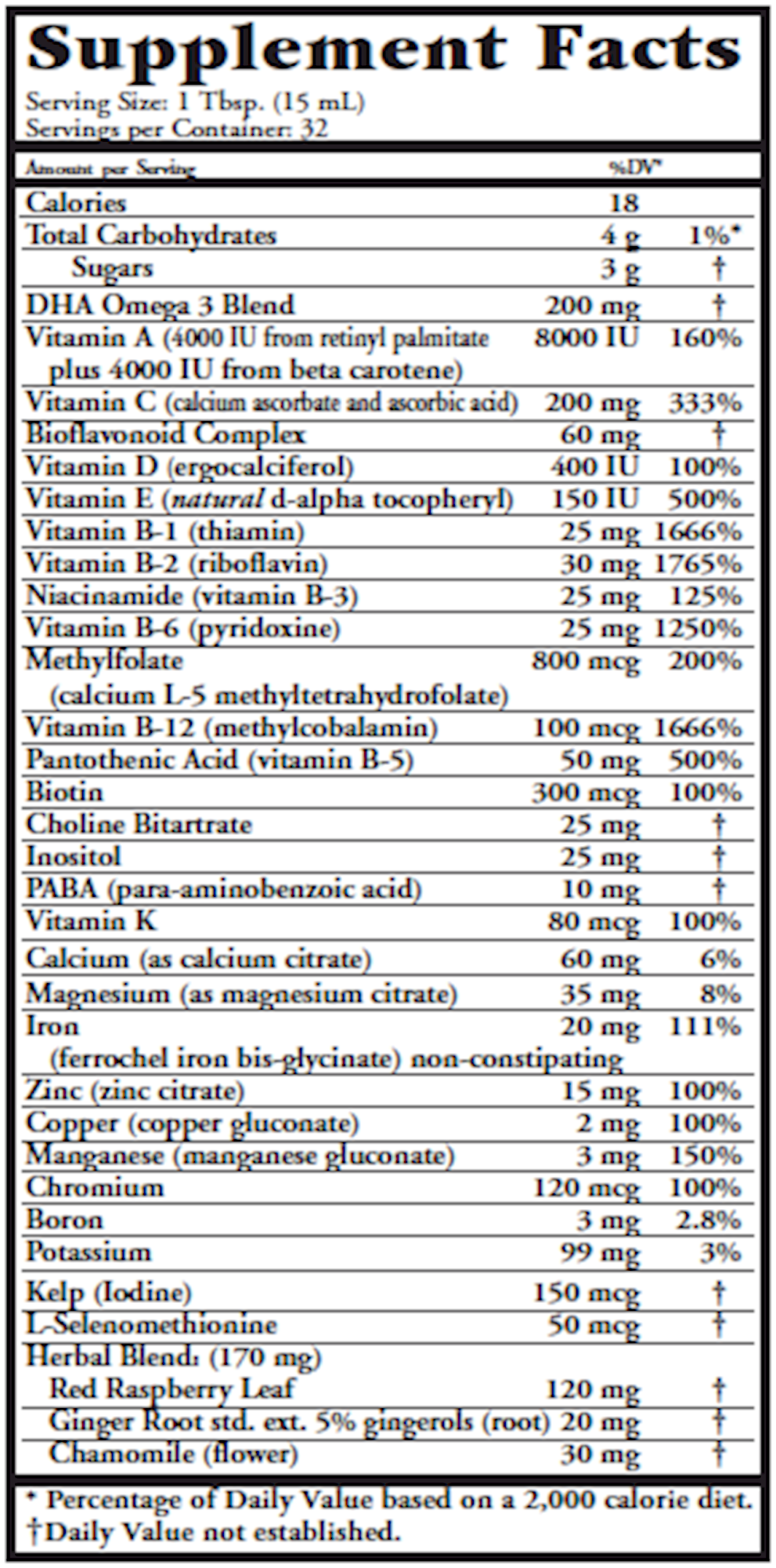 PreNatal plus DHA Complete 16 fl oz Curated Wellness