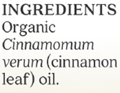Cinnamon Leaf Organic Ess Oil .25 oz Curated Wellness
