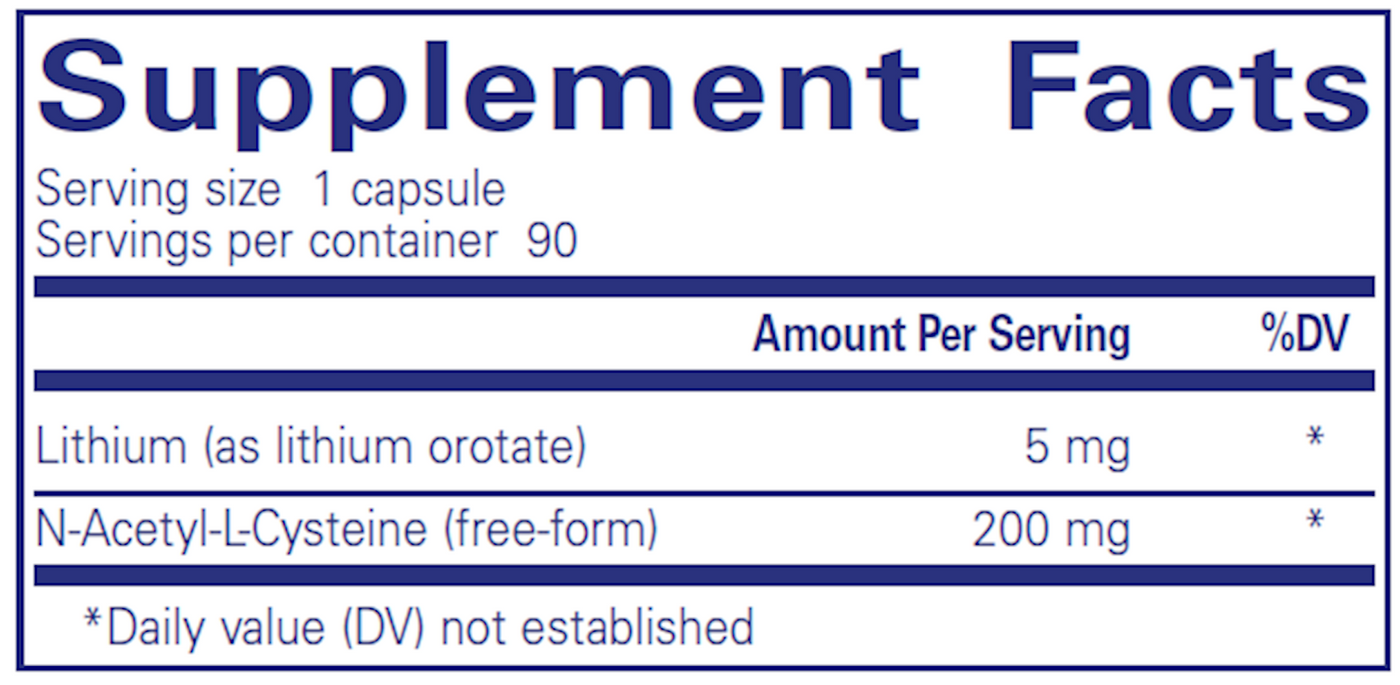 Lithium (orotate) 5 mg 90 vcaps Curated Wellness