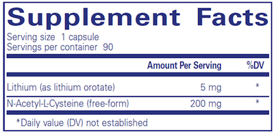 Lithium (orotate) 5 mg 90 vcaps Curated Wellness