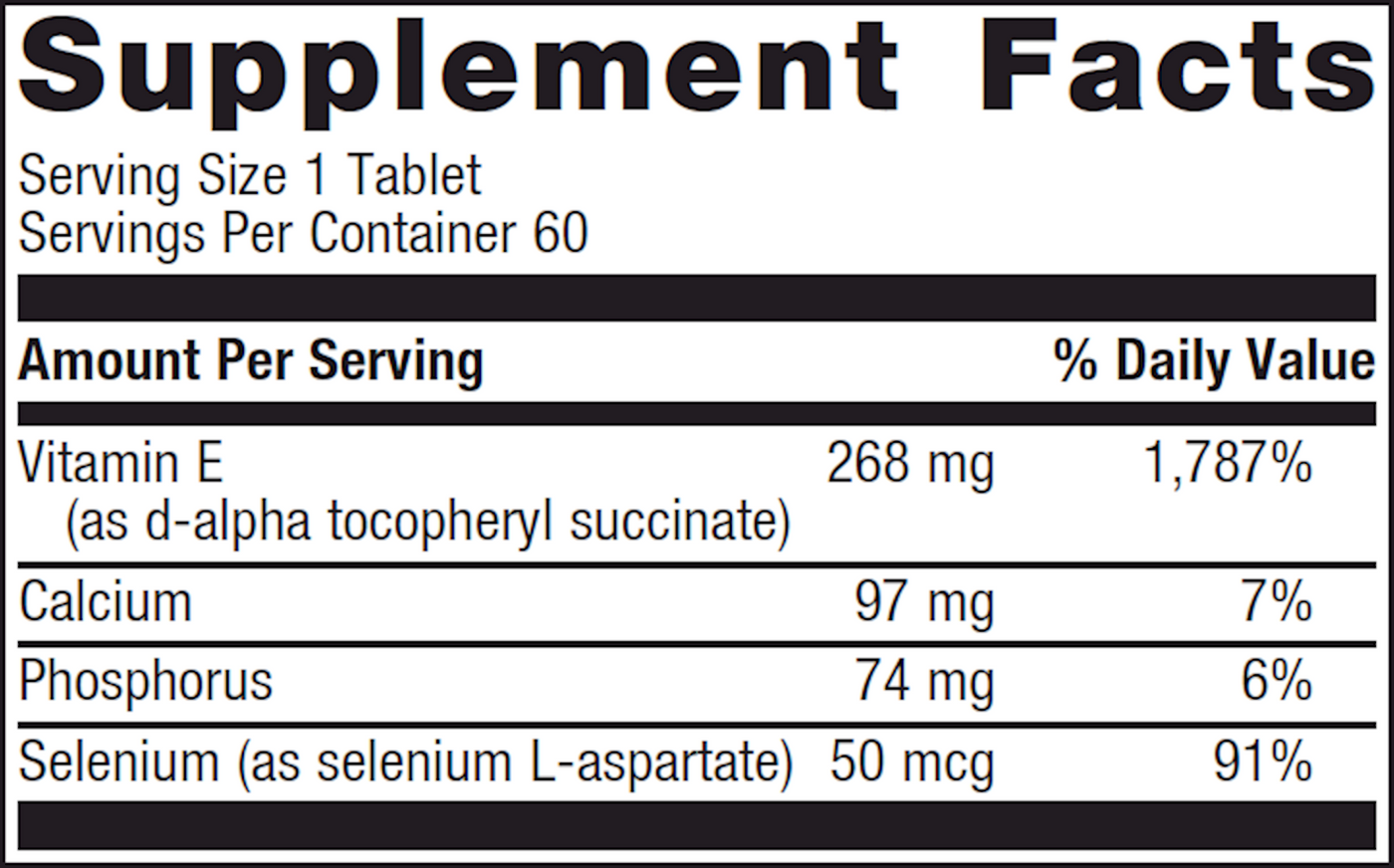 E-400 Selenium 60 tabs Curated Wellness