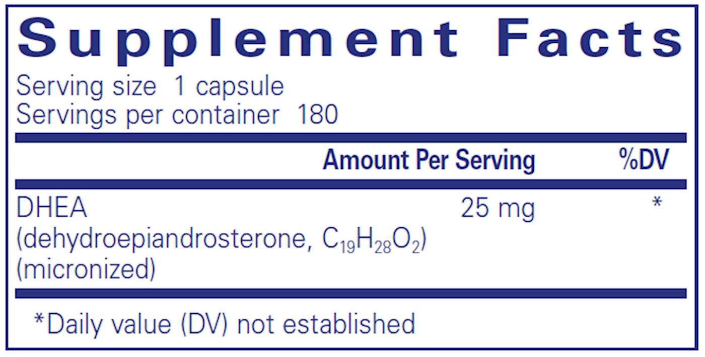 DHEA (micronized) 25 mg 180 vcaps Curated Wellness