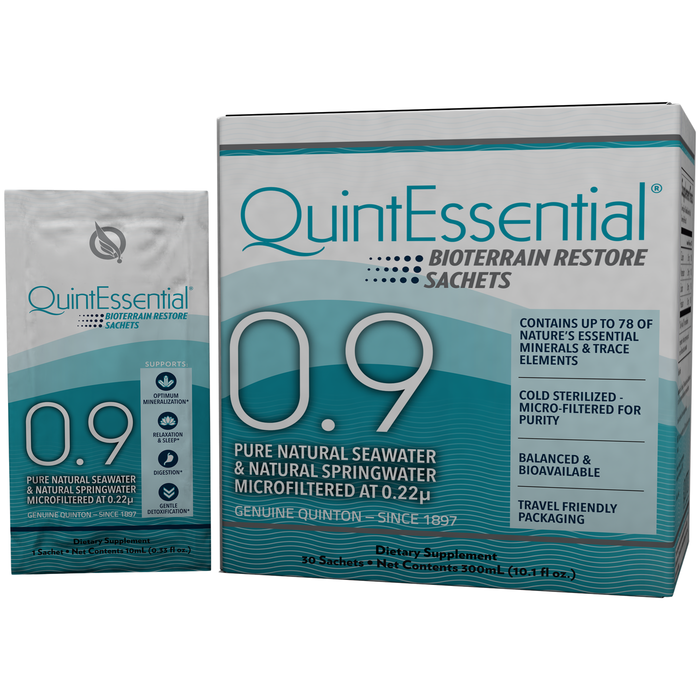 QuintEssential 0.9. 30, 10mL sachets Curated Wellness