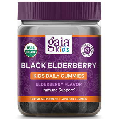 GaiaKids Daily Elderberry 40 veg gummies Curated Wellness