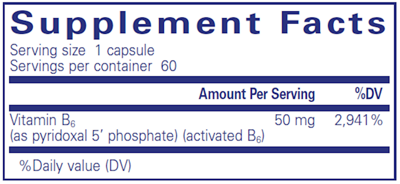 P5P50 (activated B-6) 60 vcaps Curated Wellness