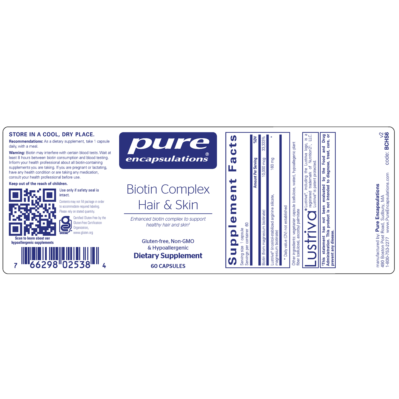 Biotin Complex Hair & Skin 60c Curated Wellness