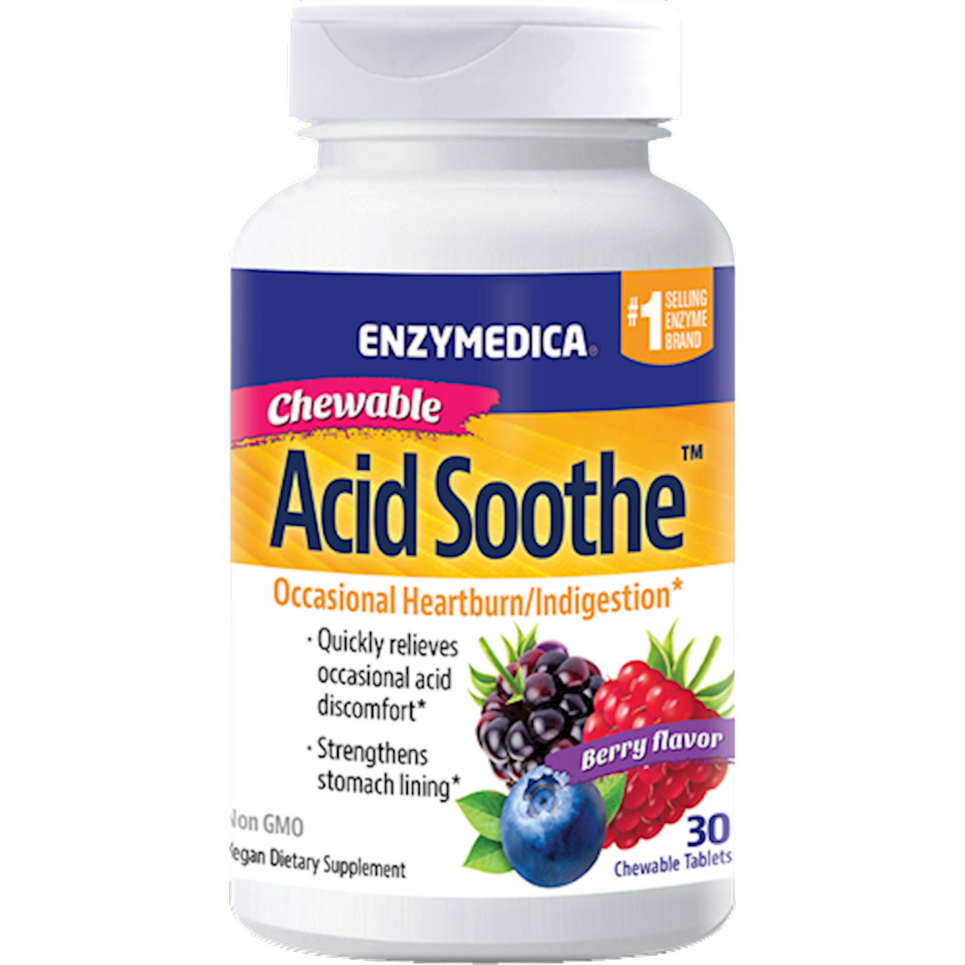 Acid Soothe Chewable Berry 30 tablets Curated Wellness