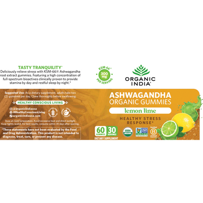 Organic Ashwagandha Gummies 60ct Curated Wellness