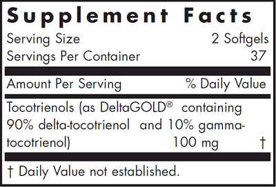 Delta-Fraction Tocotrienols 50mg 75 gels Curated Wellness