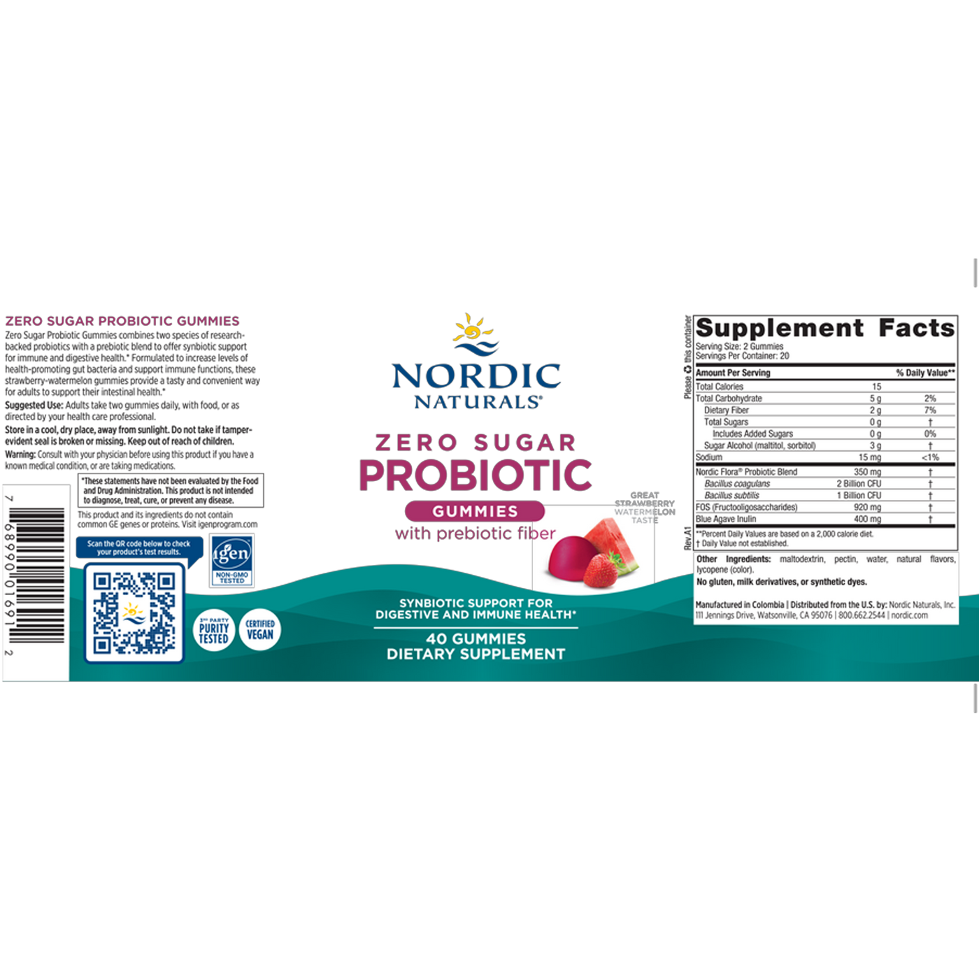 Zero Sugar Prob Gum 40g Curated Wellness