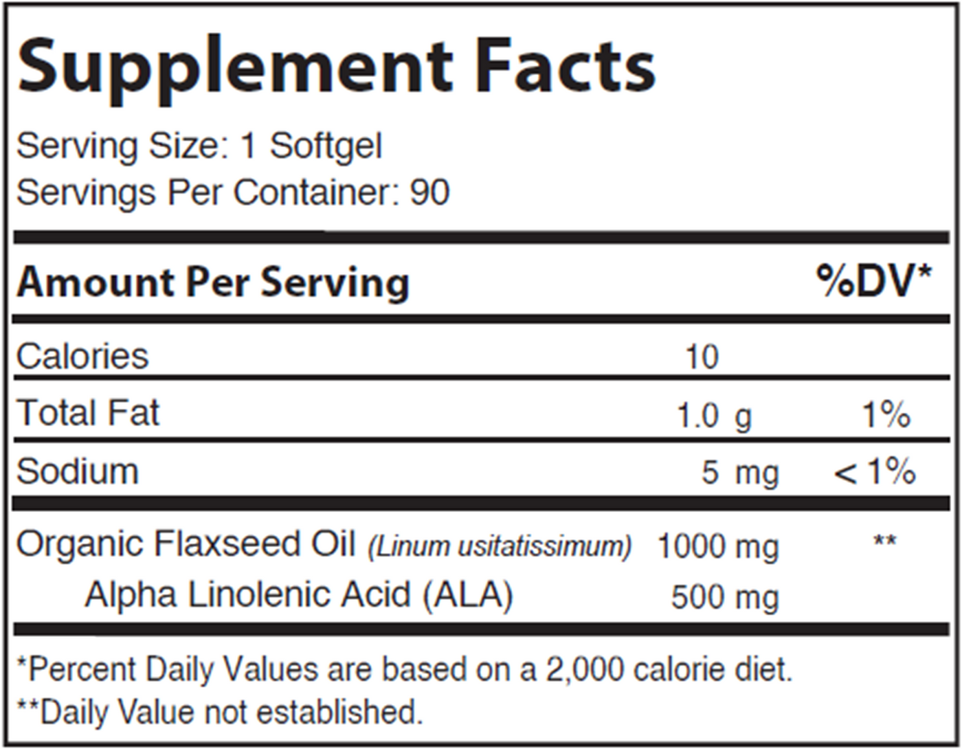 Flax Seed Oil 1000 mg  Curated Wellness