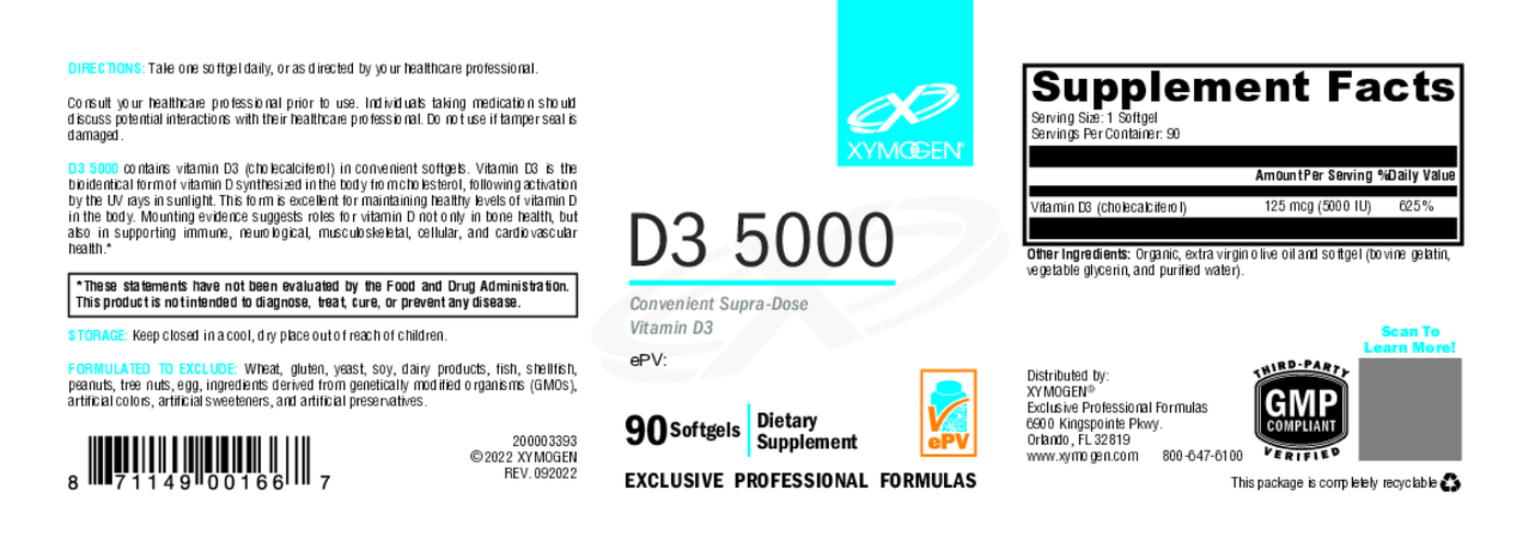 D3 5000 90 Softgels Curated Wellness