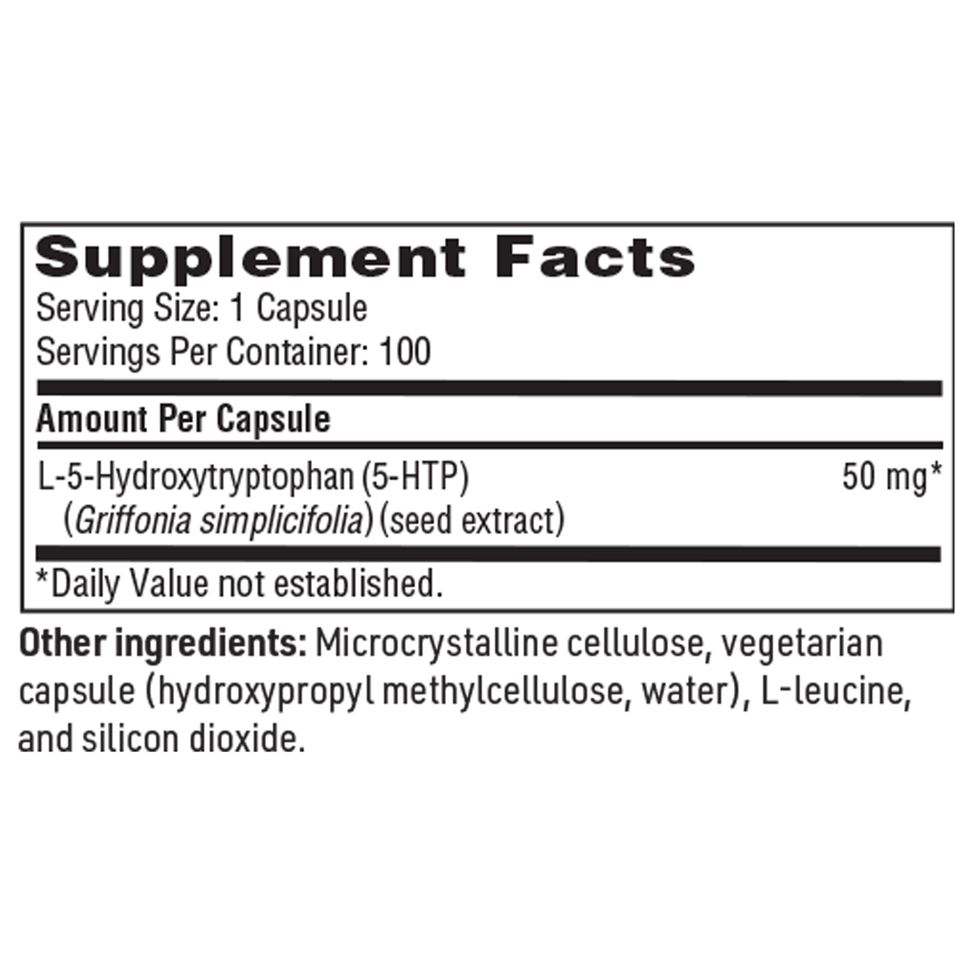 5-HTP 50 mg 100 caps Curated Wellness