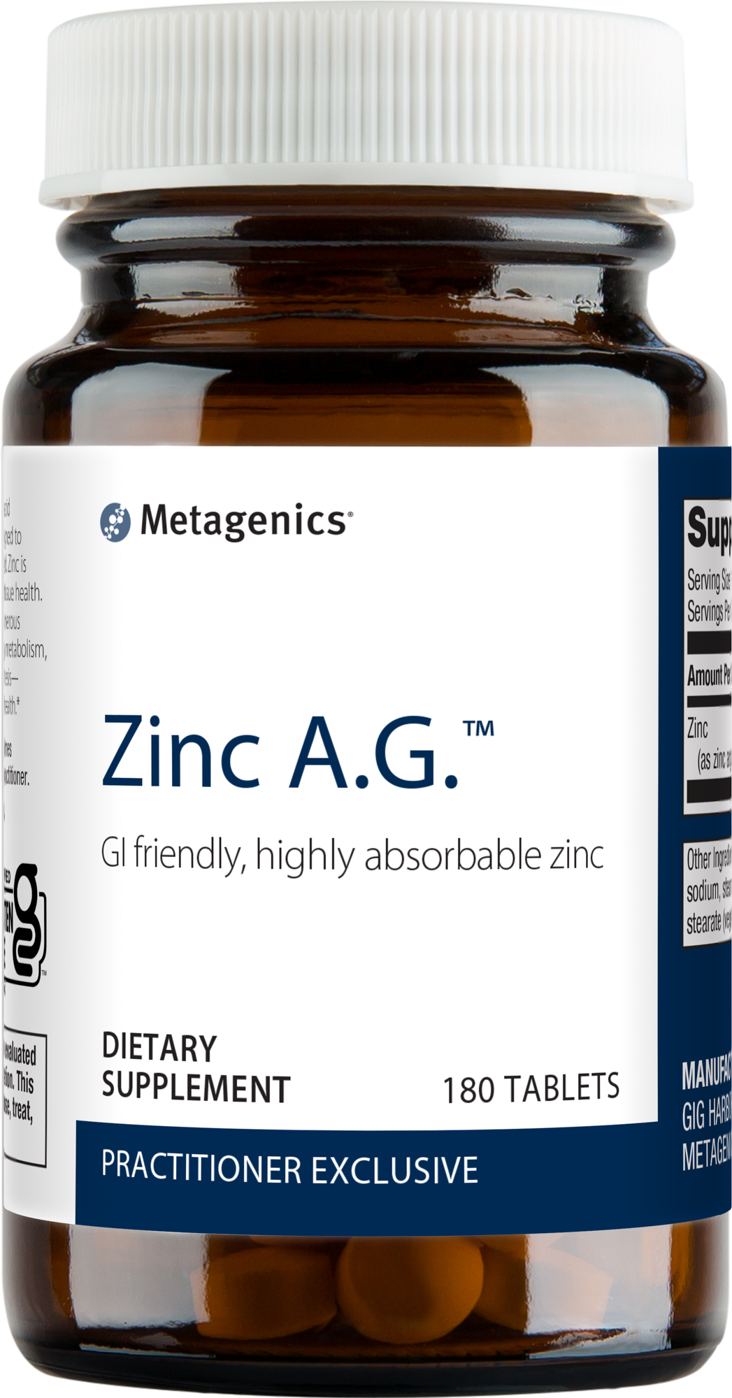 Zinc A.G. 20 mg 180 tabs Curated Wellness