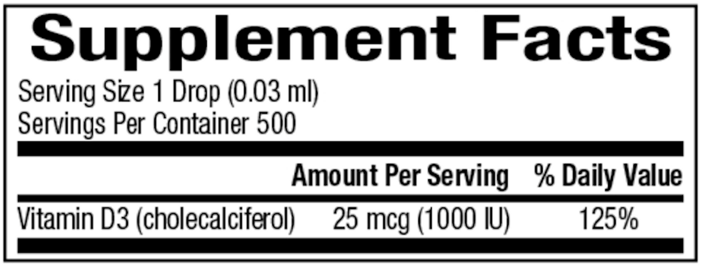 Vitamin D3 Drops 25 mcg 0.5 fl oz Curated Wellness