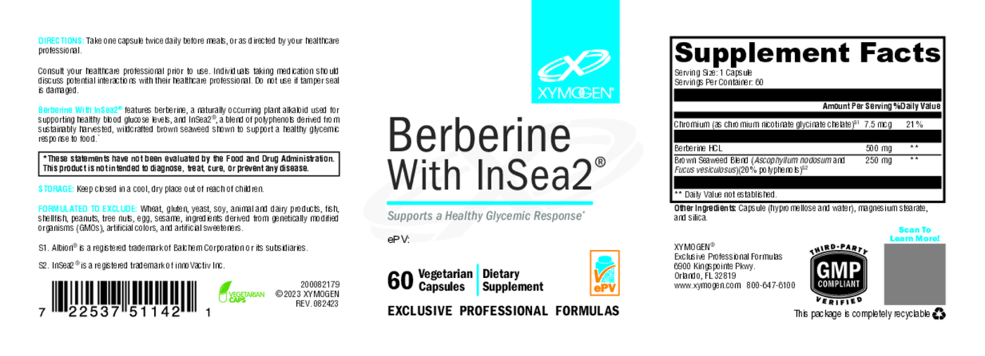 Berberine with InSea2 60 Capsules Curated Wellness