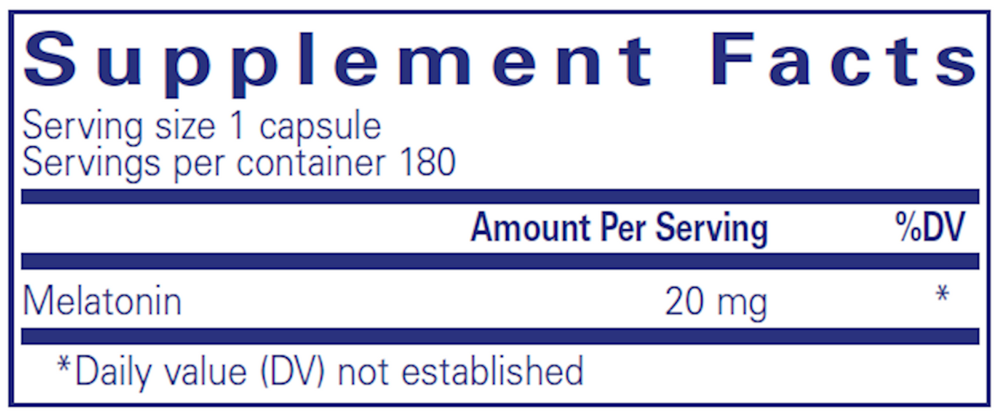 Melatonin 20 mg 180 vcaps Curated Wellness