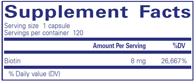 Biotin 8 mg 120 vcaps Curated Wellness