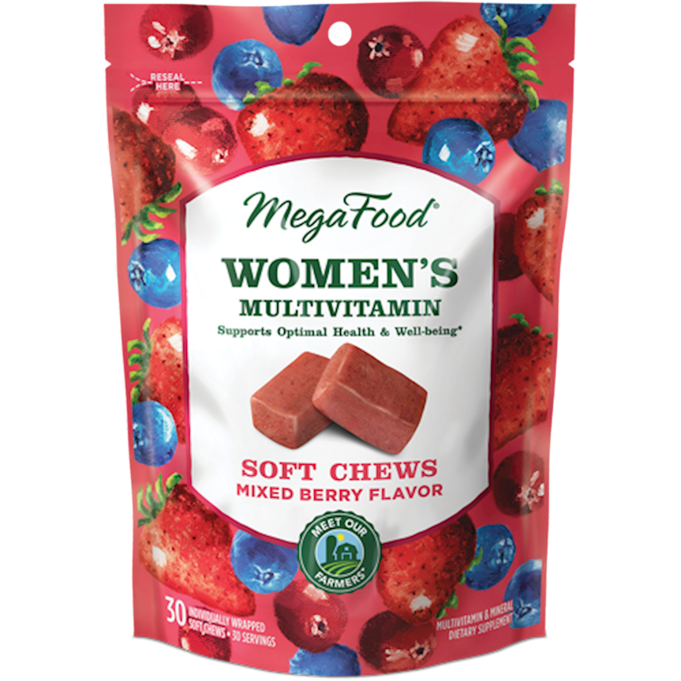 Women's Multivitamin Mix Berry 30 chews Curated Wellness