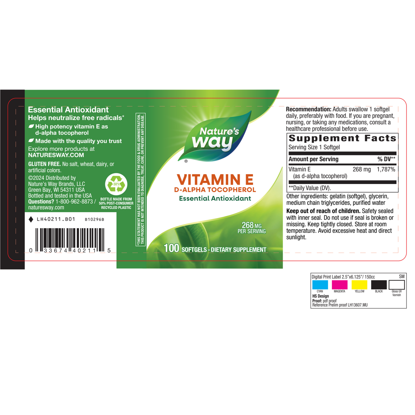 Vitamin E 268 mg 100 gels Curated Wellness