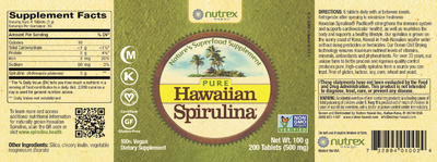 Spirulina Hawaiian 500 mg 200 Curated Wellness