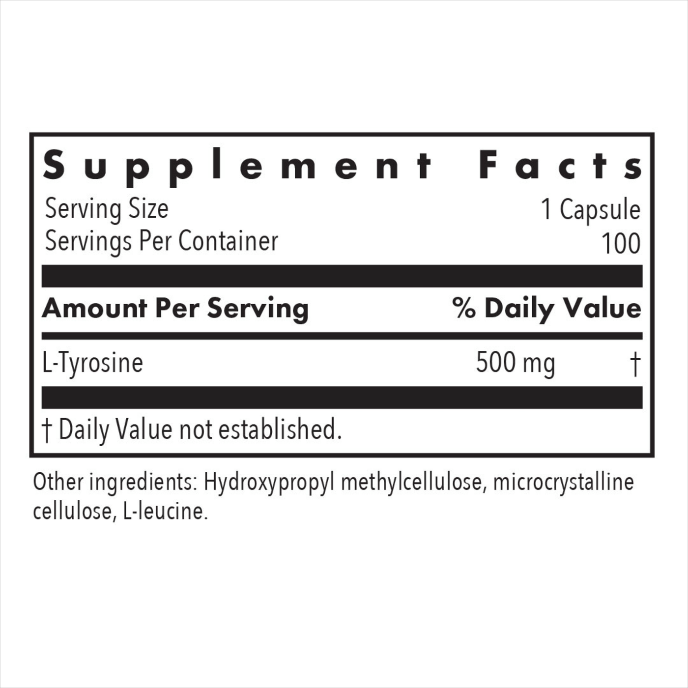 L-Tyrosine 500 mg  Curated Wellness