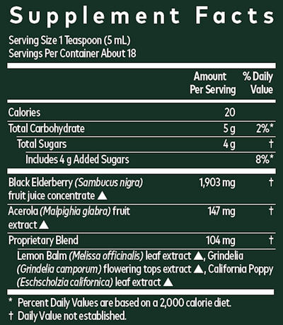 Black Elderberry Nighttime Syrup 3 fl oz Curated Wellness