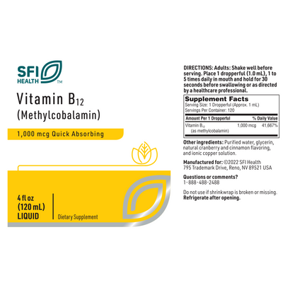 B12 Liq (Methylcobalamin) 4 fl oz Curated Wellness