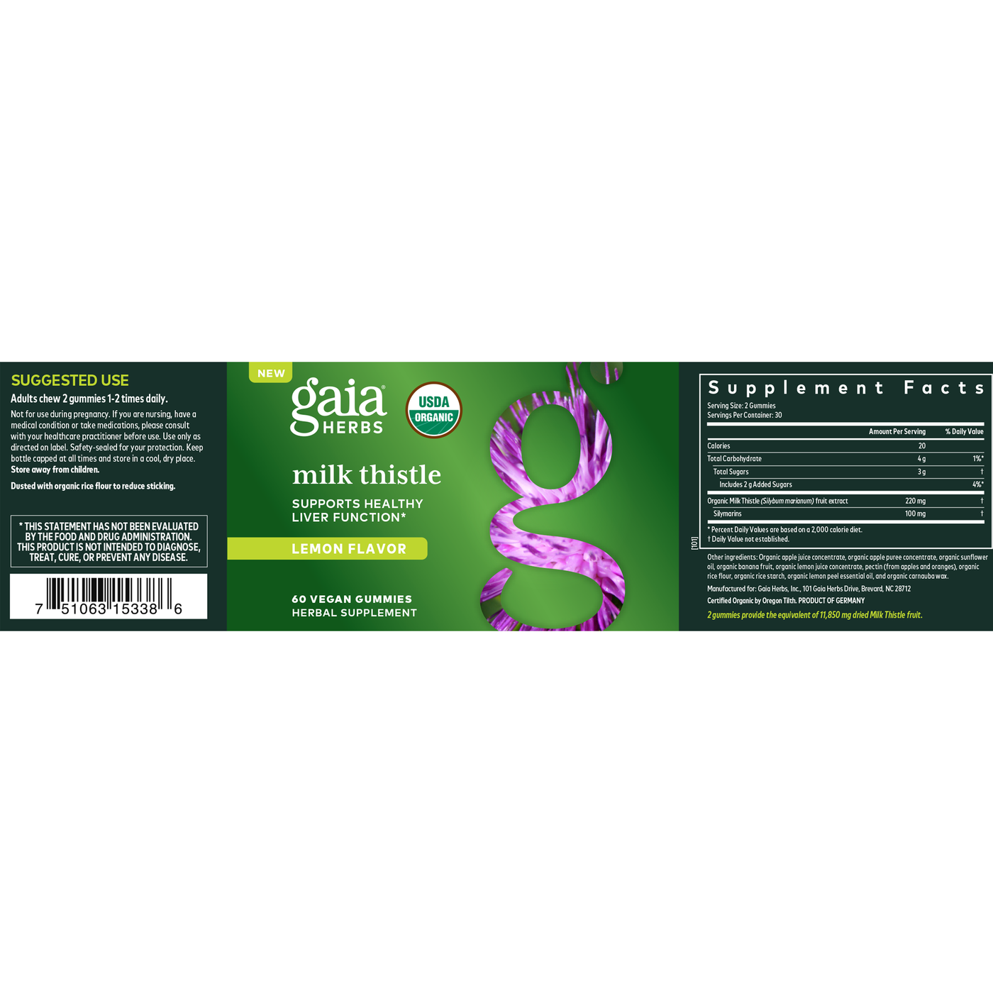 Milk Thistle Gummies 60ct Curated Wellness