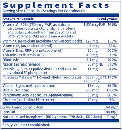 Multi-Vitamin Complex 60 vegcap Curated Wellness