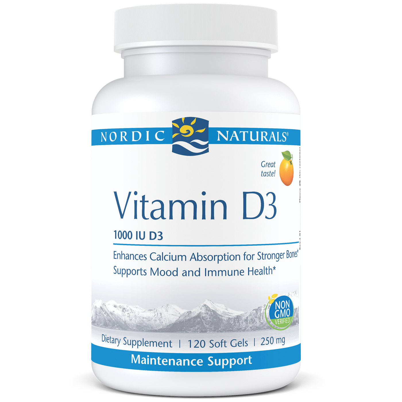 Vitamin D3 Orange Flavor 120 gels Curated Wellness