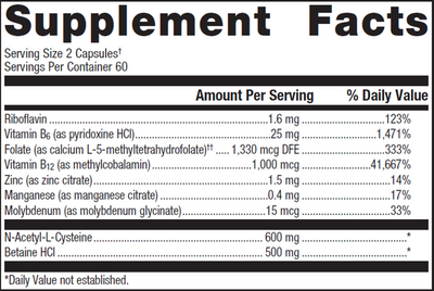 Methyl Care 120 caps Curated Wellness