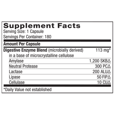 Digestive Enzymes 180 caps Curated Wellness