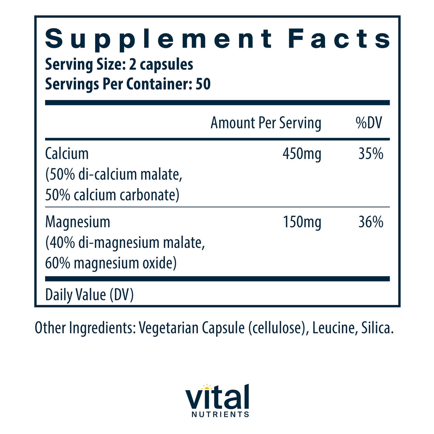 Calcium & Magnesium 225mg/75mg 100 vcaps Curated Wellness