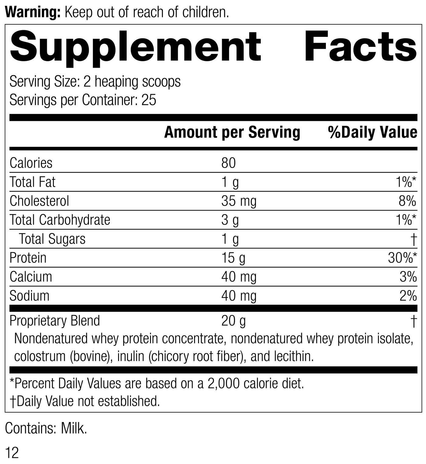 Whey Pro Complete, 1.3 lbs. (600 g), Rev 11 Supplement Facts