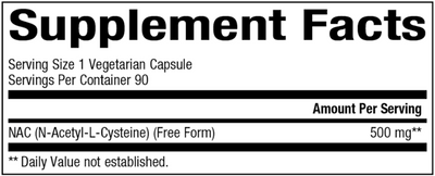 NAC 500mg 90 vcaps Curated Wellness