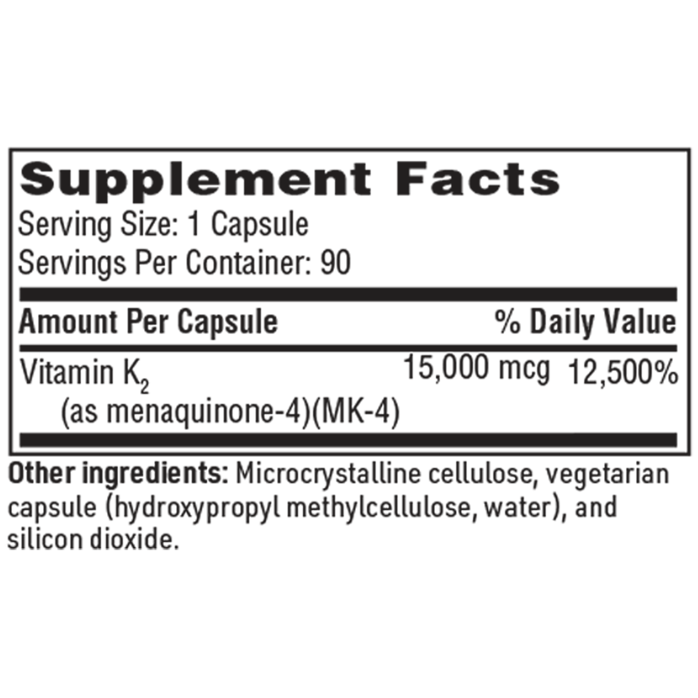Ultra K2 15 mg 90 caps Curated Wellness