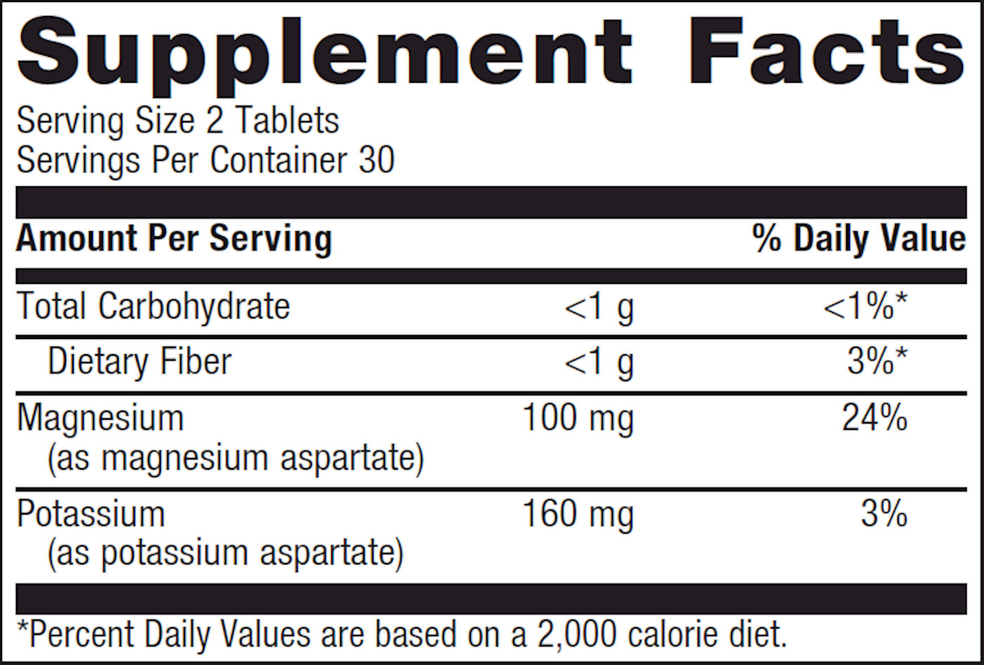 Mg/K Aspartate 60 tabs Curated Wellness