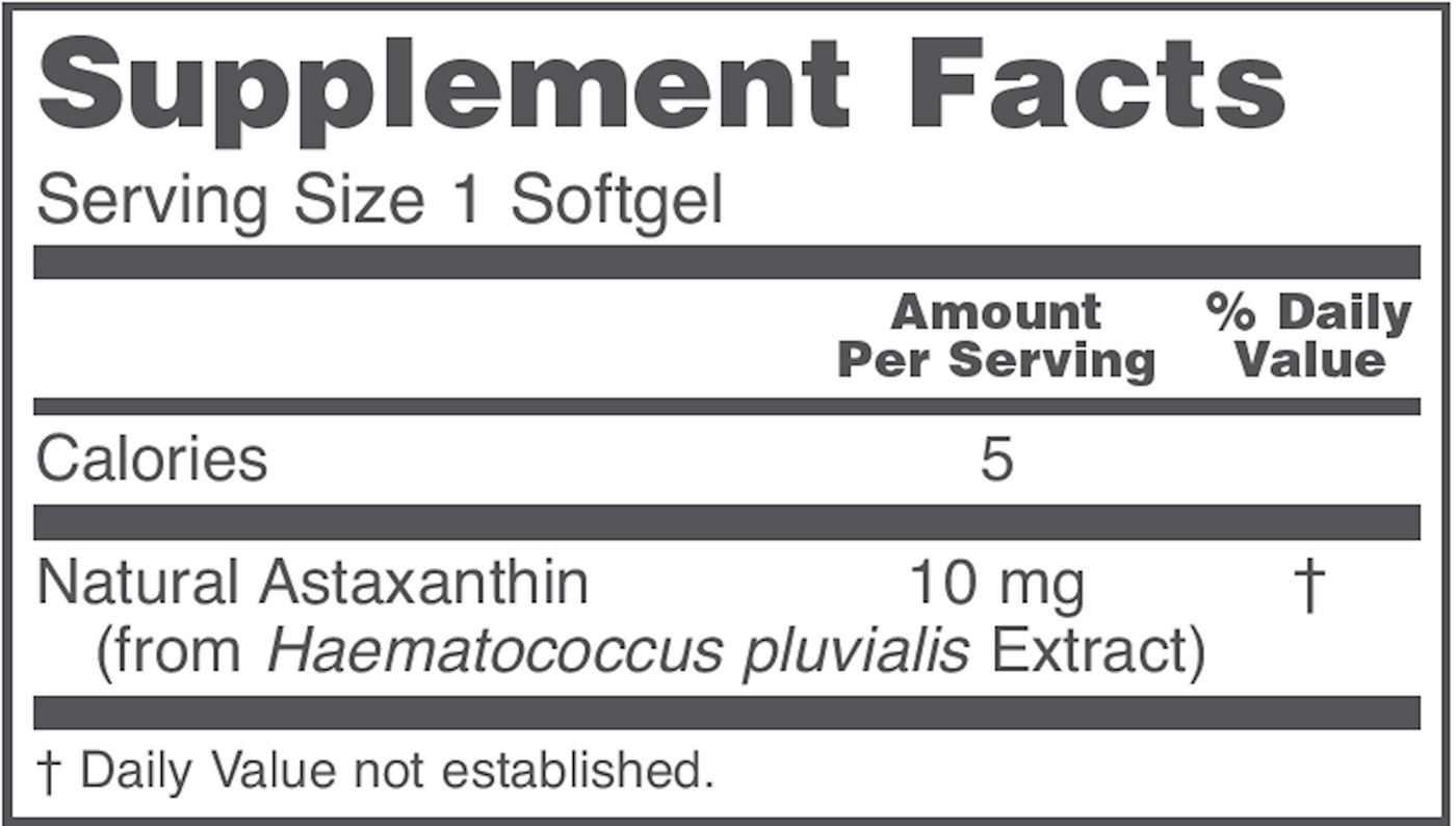 Astaxanthin 10 mg 60 gels Curated Wellness