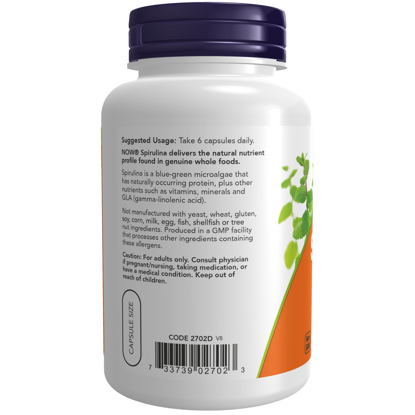 Spirulina 500 mg 120 vcaps Curated Wellness