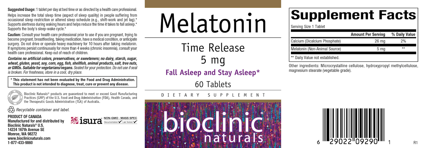 Melatonin Time Release 5 mg  Curated Wellness