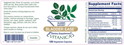 Bladder Ease 180 vcaps Curated Wellness