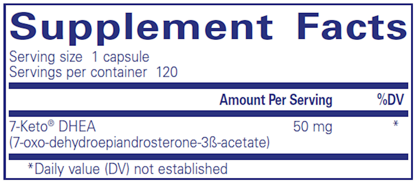 7-Keto DHEA 50 mg 120 vcaps Curated Wellness