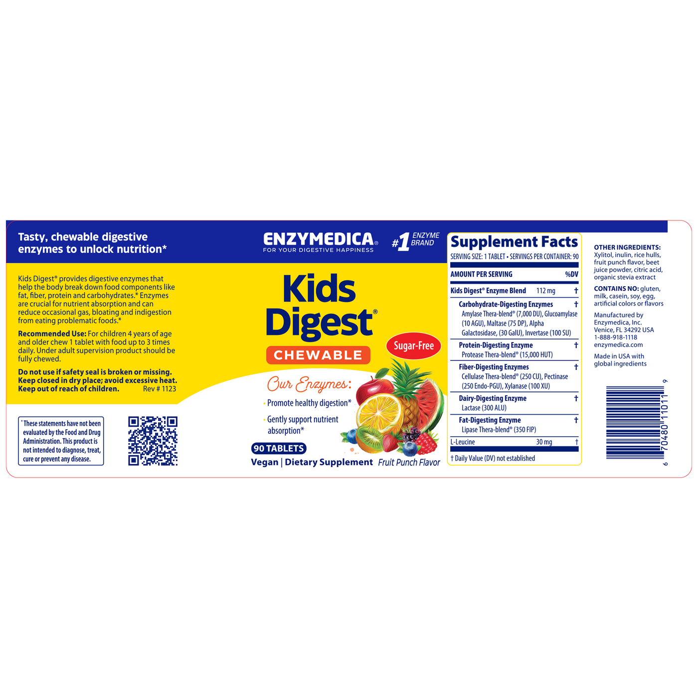 Kid's Digest 90 chewable tabs Curated Wellness