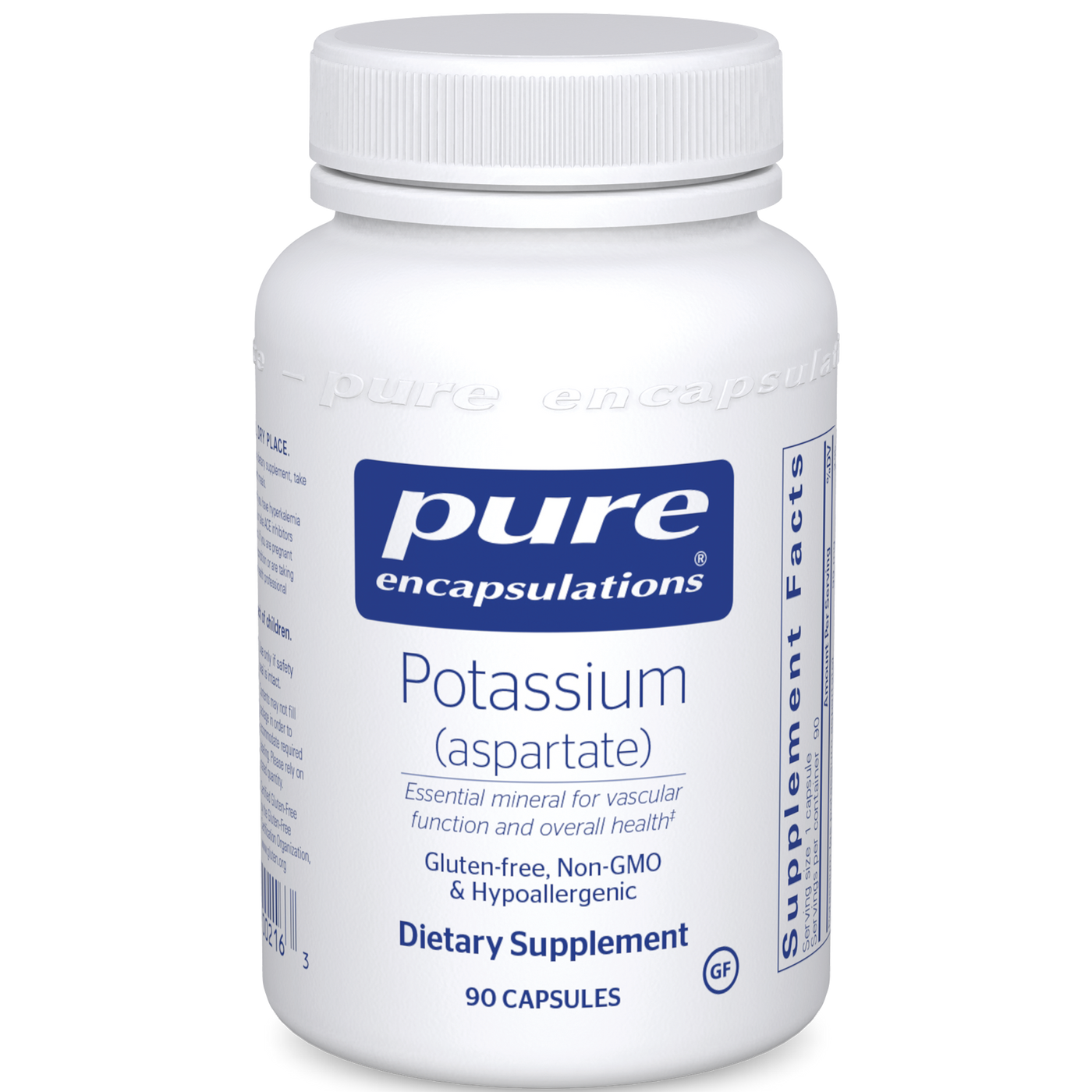 Potassium (aspartate) 90 vcaps Curated Wellness