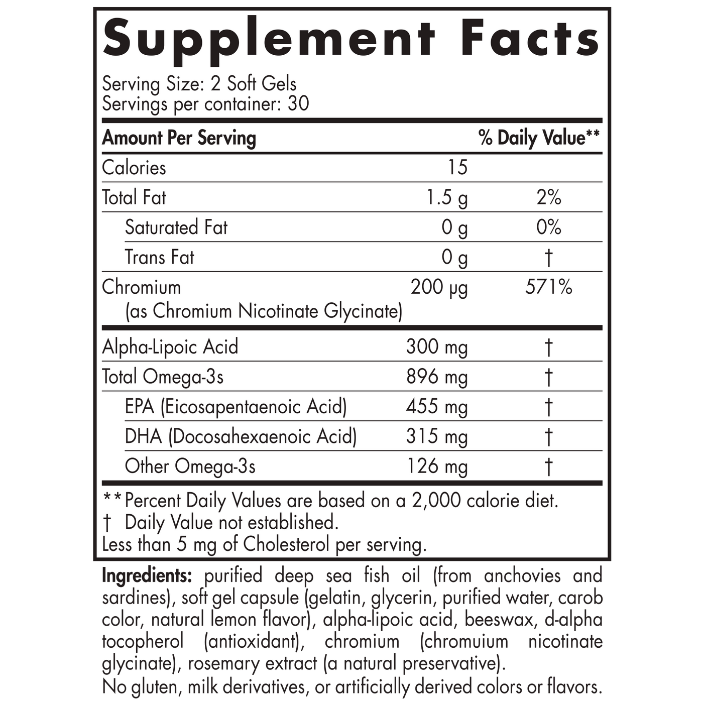 ProOmega Blood Sugar 1000 mg 60 gels Curated Wellness