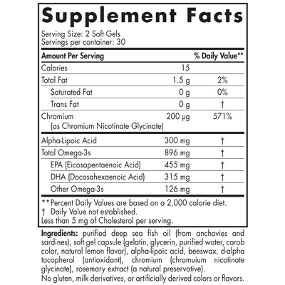 ProOmega Blood Sugar 1000 mg 60 gels Curated Wellness