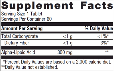 Meta Lipoate 300 mg 60 tabs Curated Wellness