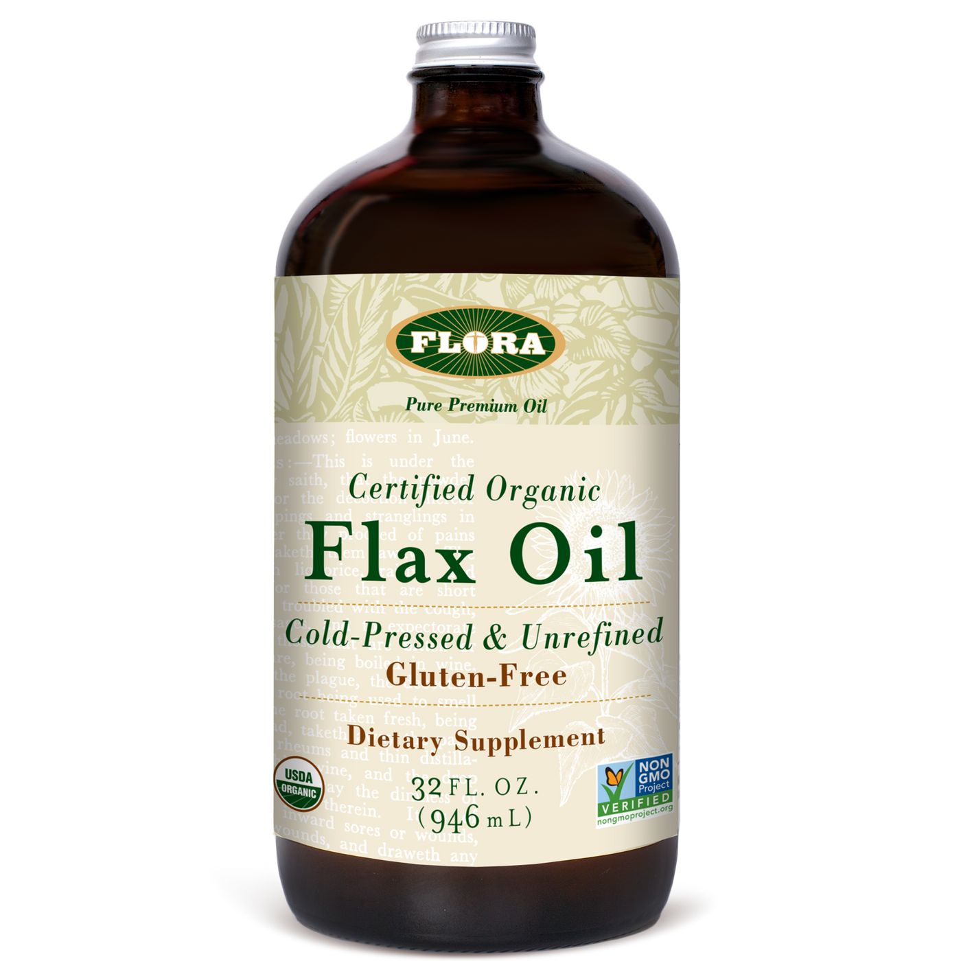 Flax Oil Certified Organic 32 fl oz Curated Wellness