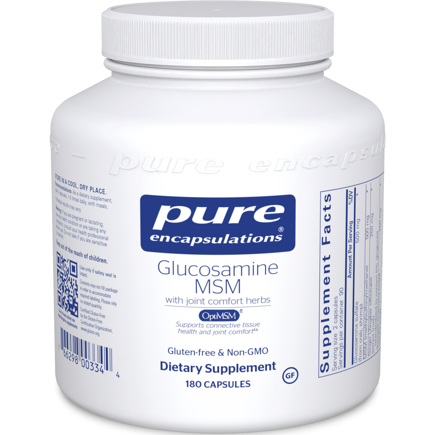 Glucosamine MSM w/Joint Comfort 180vcaps Curated Wellness